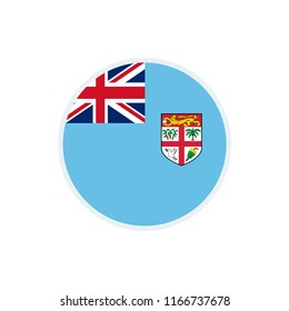 Fiji flag. Fiji circle flag. Fiji symbol.
