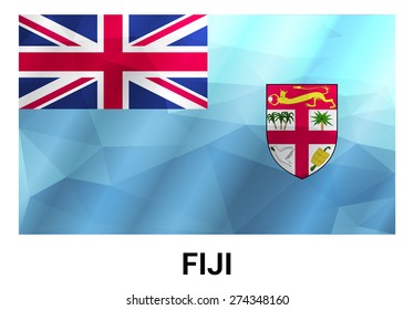 Fiji Flag, geometric polygonal shapes. Vector illustration.