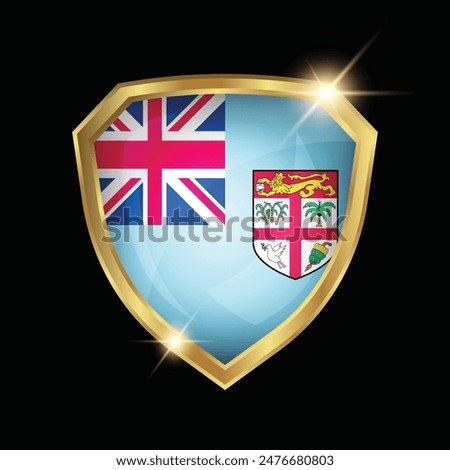 Fiji Flag Golden Shield Logo