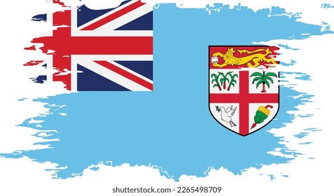 Fiji flag grunge brush color image, vector