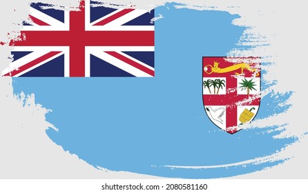 Bandera de Fiyi en estilo grunge