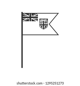 Fiji flag icon in black outline flat design. Independence day or National day holiday concept.