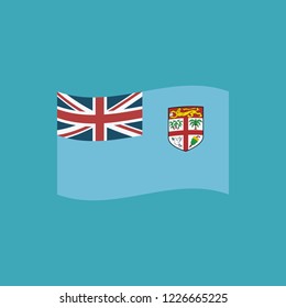Fiji flag icon in flat design. Independence day or National day holiday concept.
