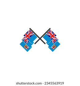 Icono de la bandera de Fiyi conjunto de iconos del día de la independencia de Fiyi, símbolo de símbolo vectorial