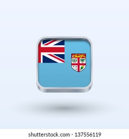 Fiji flag icon square form on gray background. Vector illustration.
