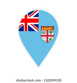 Fiji flag icon. Travel icon. Travel destination of Fiji. Fiji badge. Flag badge.