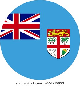Banderas de país de ilustrador de bandera de Fiji símbolo redondo banderas circulares de la nación