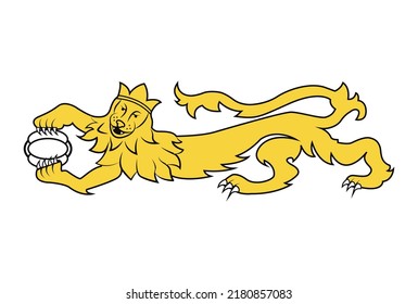 Fiji flag lion vector symbol - lion vector illustration