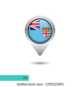 Fiji flag map pin. Vector design template