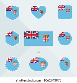 Fiji flag. National flag of Fiji. Fiji vector flag button. Fiji independence day.