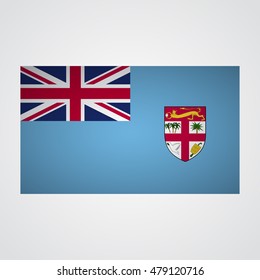 Fiji flag flag on a gray background. Vector illustration