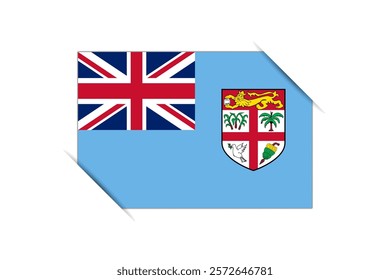 Fiji flag - rectangle colorful flag representing a country cultural identity and heritage. The essence of national pride and unity. Attached by the corners in a paper album