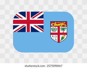 Fiji flag - rounded rectangle colorful flag representing a country cultural identity and heritage. The essence of national pride and unity. Vector flag on transparent background.