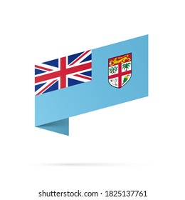 Fidschi-Flaggenstaatsymbol einzeln auf nationalem Hintergrund. Grußkarte Nationaler Unabhängigkeitstag der Republik Fidschi. Illustrationsbanner mit realistischer Staatsflagge.
