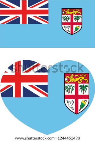 Fiji flag, vector, heart, country, international, national day, language, symbols and signs, celebrate, state, sticker, eps 10