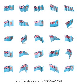 Fiji flag, vector illustration on a white background