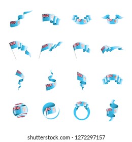 Fiji flag, vector illustration on a white background