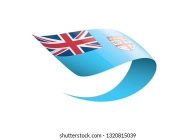 Fiji flag, vector illustration on a white background