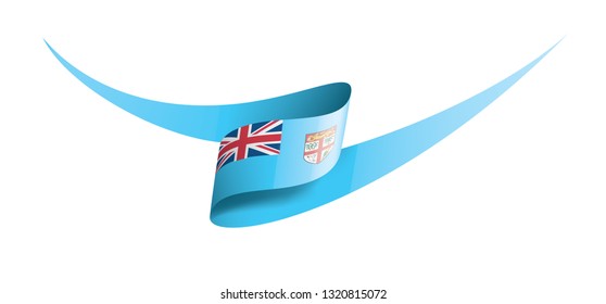 Fiji flag, vector illustration on a white background