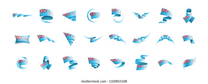 Fiji flag, vector illustration on a white background