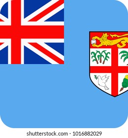 Fiji Flag Vector Square Flat Icon - Illustration