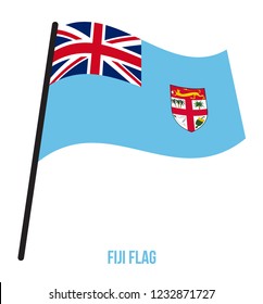 Fiji Flag Waving Vector Illustration on White Background. Fiji National Flag.