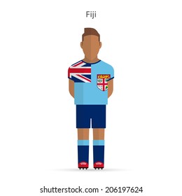 Fiji football player. Soccer uniform. Vector illustration.