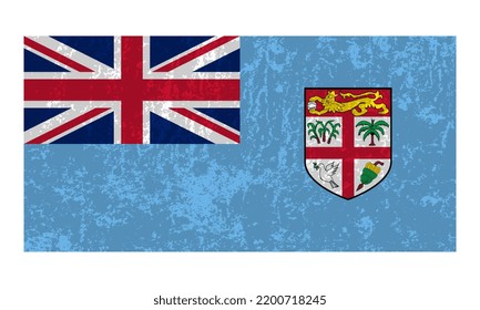 Fiji grunge flag, official colors and proportion. Vector illustration.