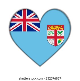 fiji heart flag vector illustration