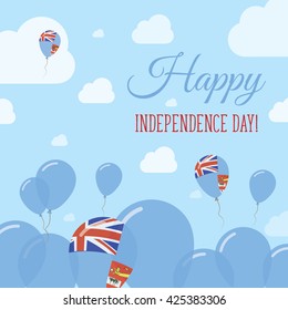Fiji Independence Day Flat Patriotic Design. Fijian Flag Balloons. Happy National Day Fiji Vector Patriotic Design. Celebration Balloons Patriotic Design.