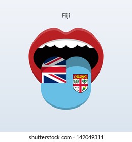 Fiji language. Abstract human mouth. Vector illustration.