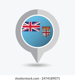 Fiji Location Pin Icon Vector Illustration