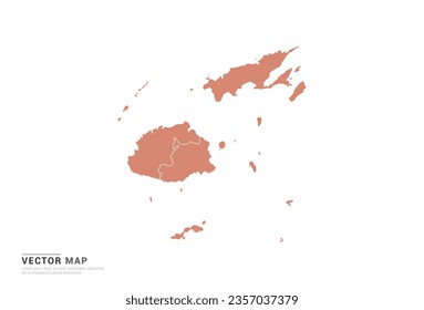 Fiji Map - abstract style orange isolated on white background for design vector.