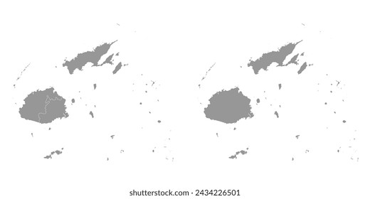 Fiji map with administrative divisions Vector illustration.