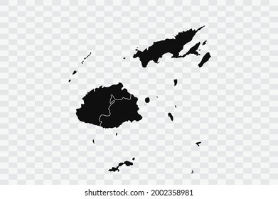 Mapa de Fiji de color negro sobre fondo 