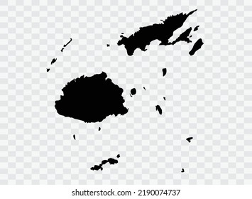 Fiji map black Color on Backgound png  not divided into cities