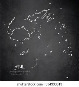 Fiji map blackboard chalkboard vector