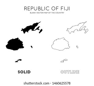 Fiji map. Blank vector map of the country. Borders of Fiji for your infographic. Vector illustration.