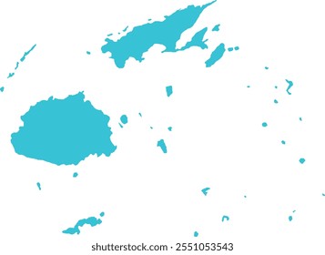 Fiji MAPA en Azul, Country Border, Fiji Mapa, Border line of Fiji, Mapa Geográfico