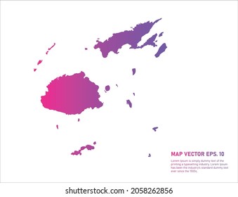 Color del gradiente del mapa de Fiji. sobre fondo blanco. 