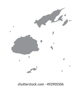 Fiji Map Gray