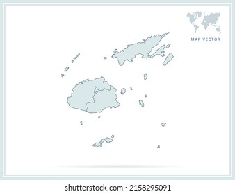 Fiji Map Green Vector On White Stock Vector (Royalty Free) 2158295091 ...