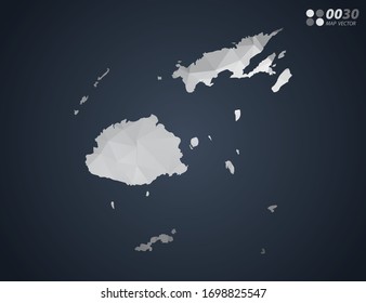 Mosaico triángulo rojo de polígono gris de Fiji con fondo oscuro. vector de degradado de estilo.
