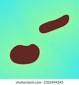 Fiji map icon. Country shape on radiant striped gradient background. Fiji vibrant poster. Beautiful vector illustration.