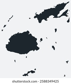 Fiji map. Just a simple border map. Shape of the country. Flat blank Fiji outline. Vector boundary illustration.