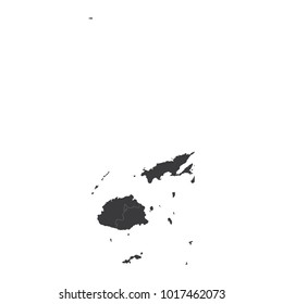 Fiji map on white background vector, Fiji Map Outline Shape Black on White Vector Illustration, High detailed black illustration map -Fiji.