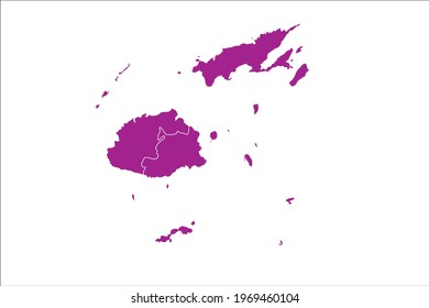 Mapa de Fiji de color rosa sobre fondo blanco