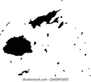 Diseño plano de la silueta del mapa de Fiji en el fondo blanco