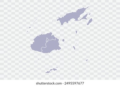 Fiji Map silver Color on White Background quality files Png