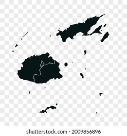 Fiji map vector. dark color. isolated on transparent background.